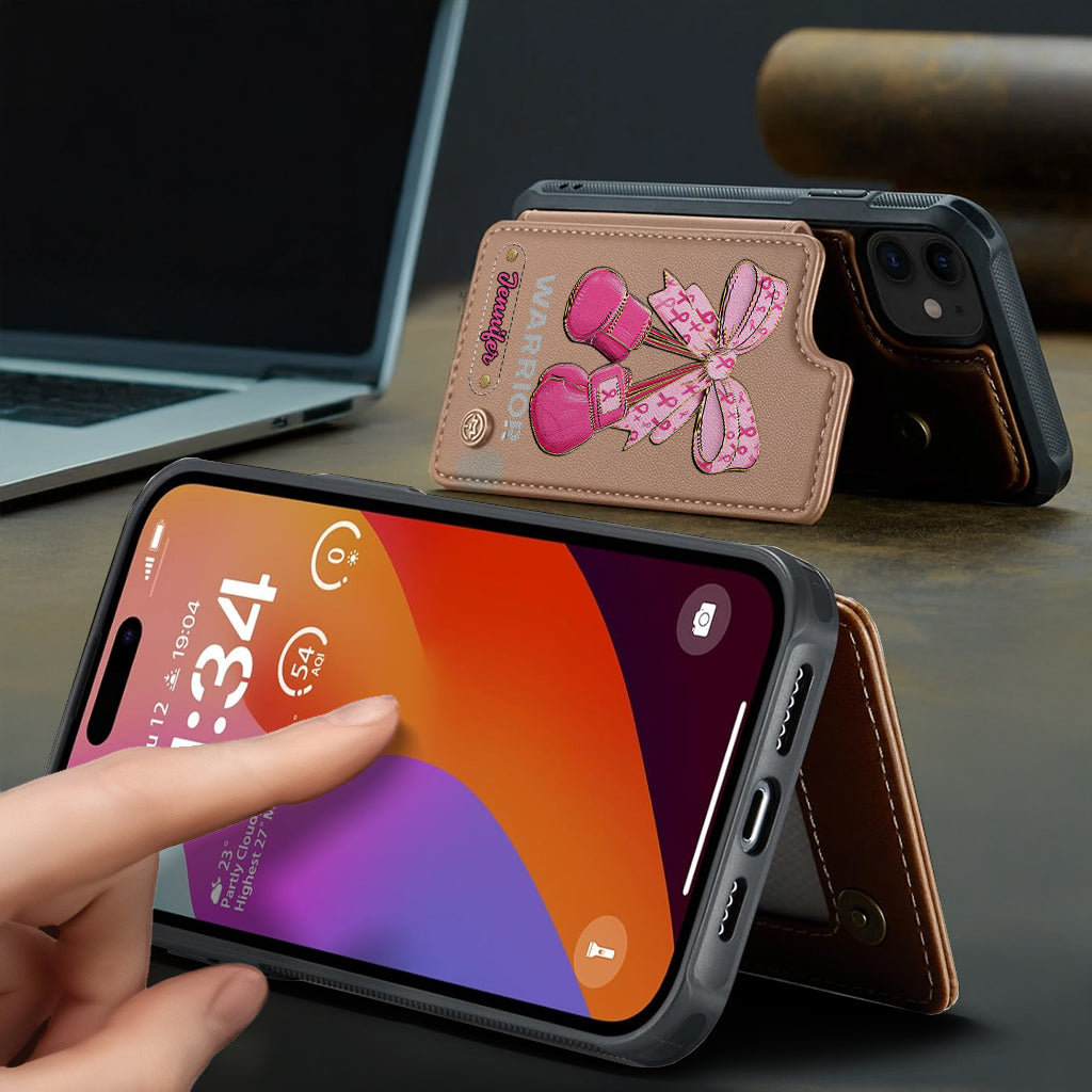 Warrior - Personalized Breast Cancer Awareness Wallet Phone Case