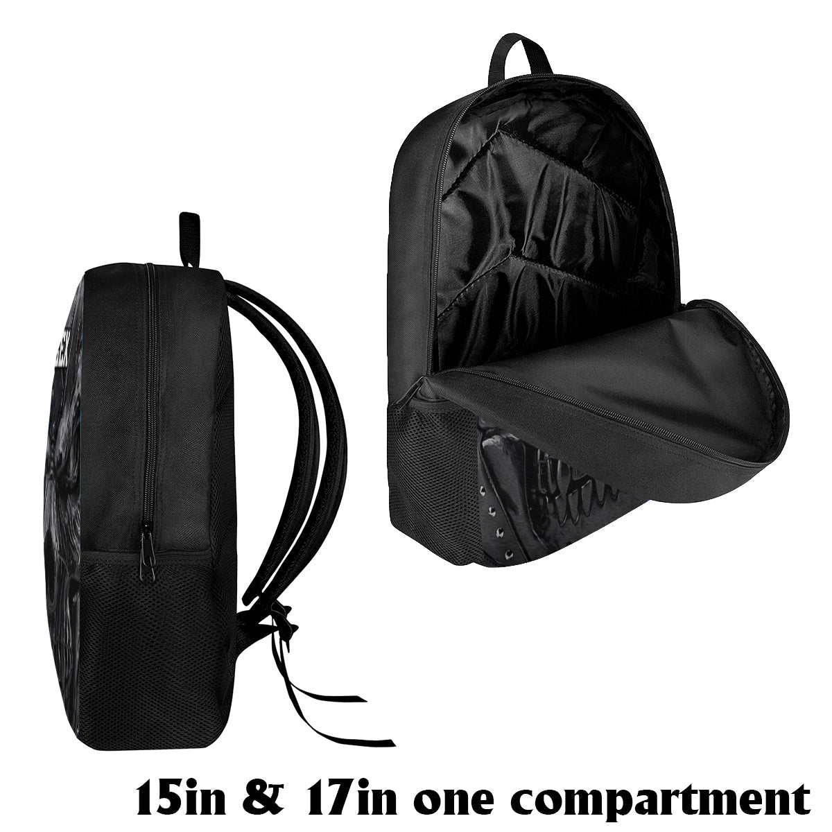 Cool Black Skull - Personalized Skull Multifunctional Backpack