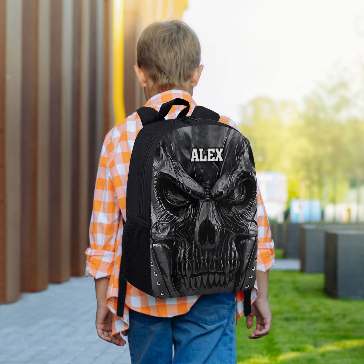 Cool Black Skull - Personalized Skull Multifunctional Backpack