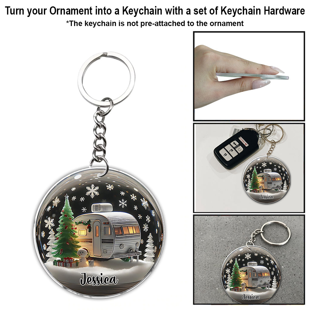 Retro RV Camper Christmas - Personalized Camping Ornament