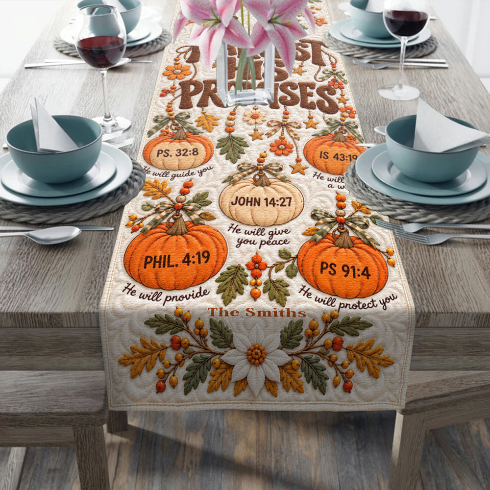 Harvest His Promises - Personalized Christian Table Runner