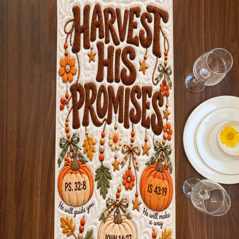 Harvest His Promises - Personalized Christian Table Runner