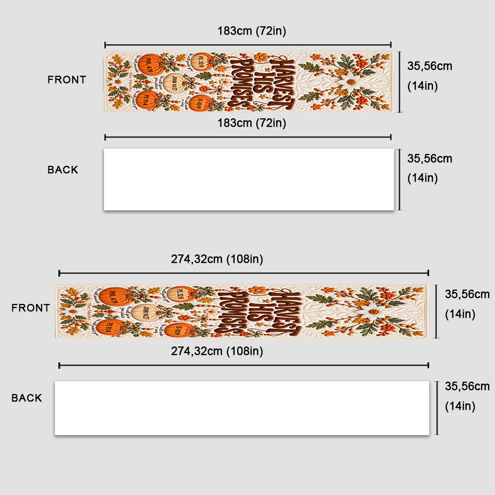 Harvest His Promises - Personalized Christian Table Runner