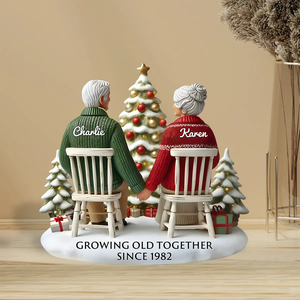 Growing Old Together - Personalized Couple Custom Shaped Acrylic Plaque