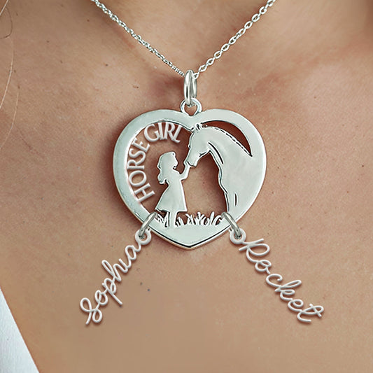 Horse Girl - Personalized Horse Necklace with Charms