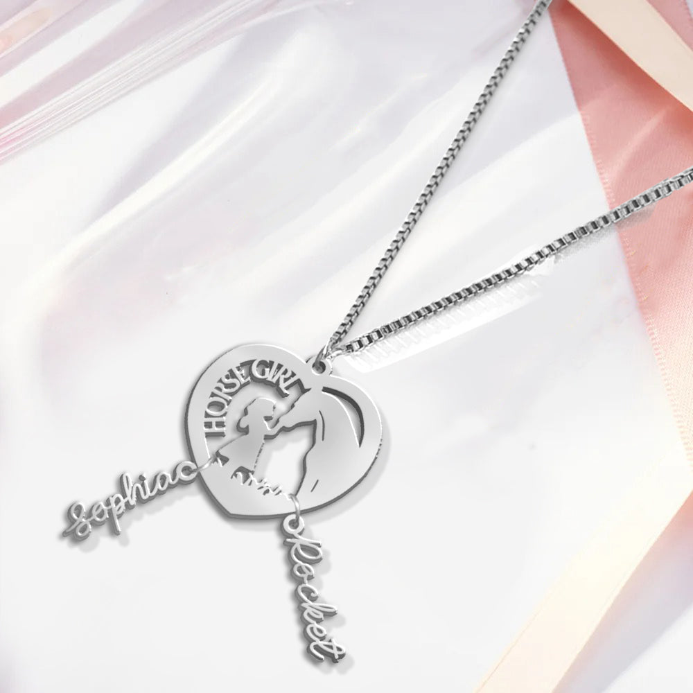 Horse Girl - Personalized Horse Necklace with Charms
