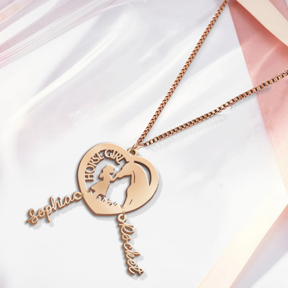 Horse Girl - Personalized Horse Necklace with Charms