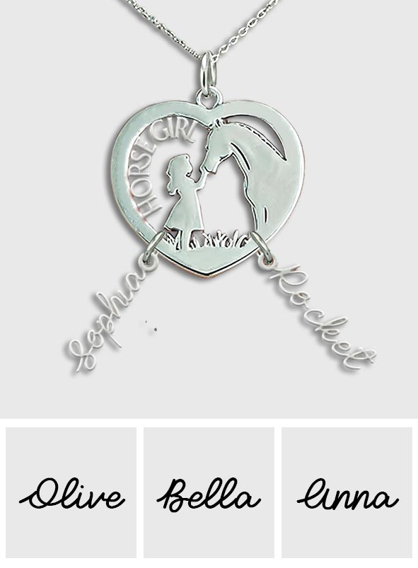 Horse Girl - Personalized Horse Necklace with Charms