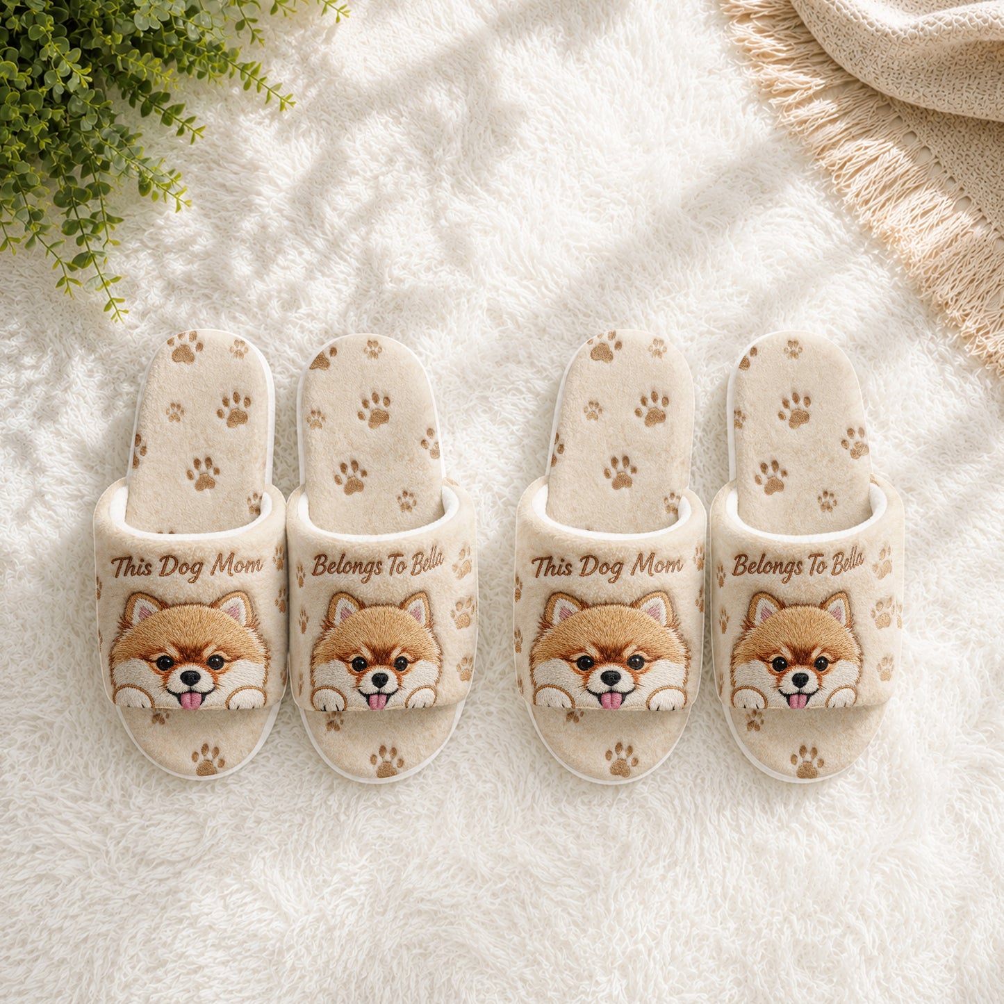 Personalized Pet Portrait Slippers - Personalized Dog Open-Toe Slippers