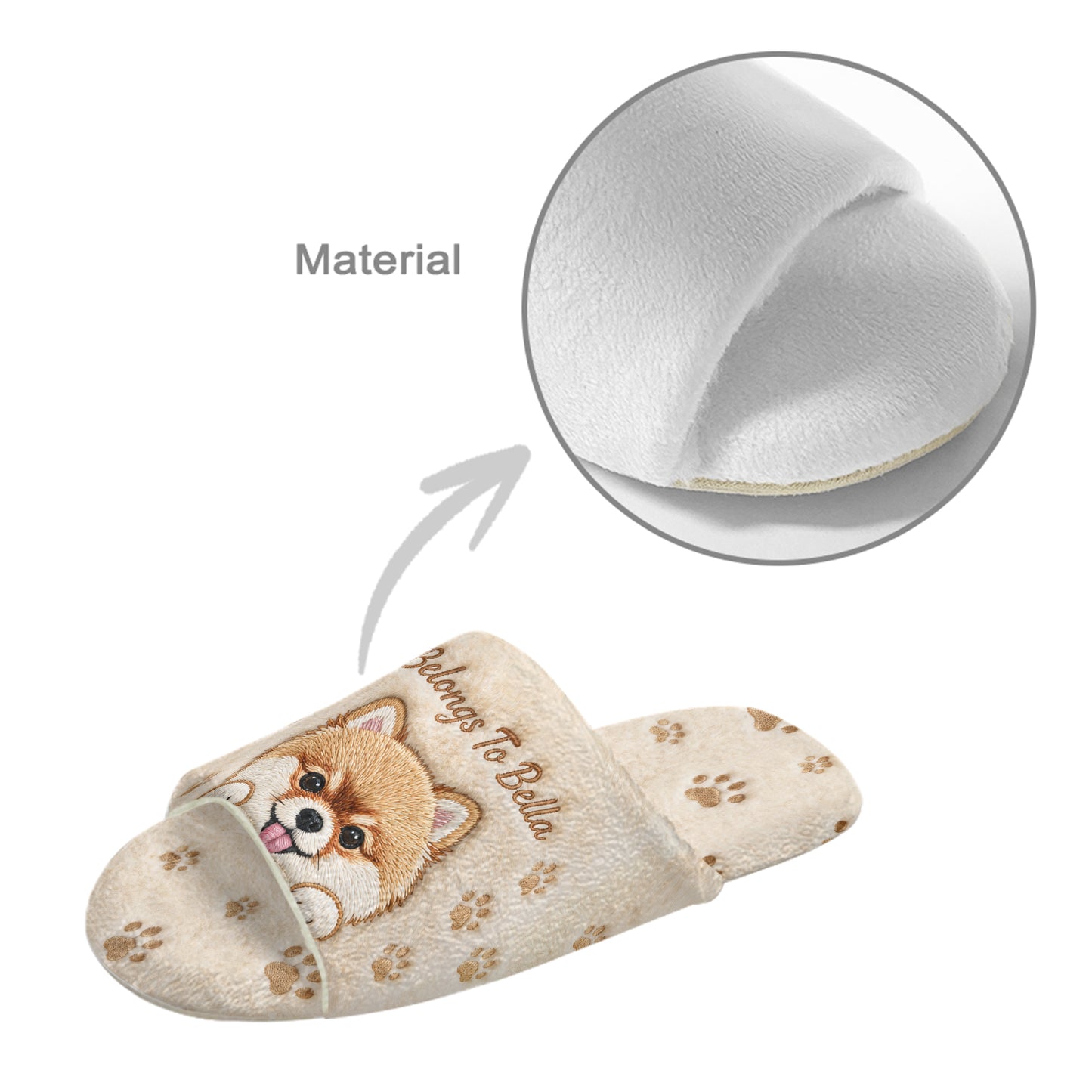 Personalized Pet Portrait Slippers - Personalized Dog Open-Toe Slippers