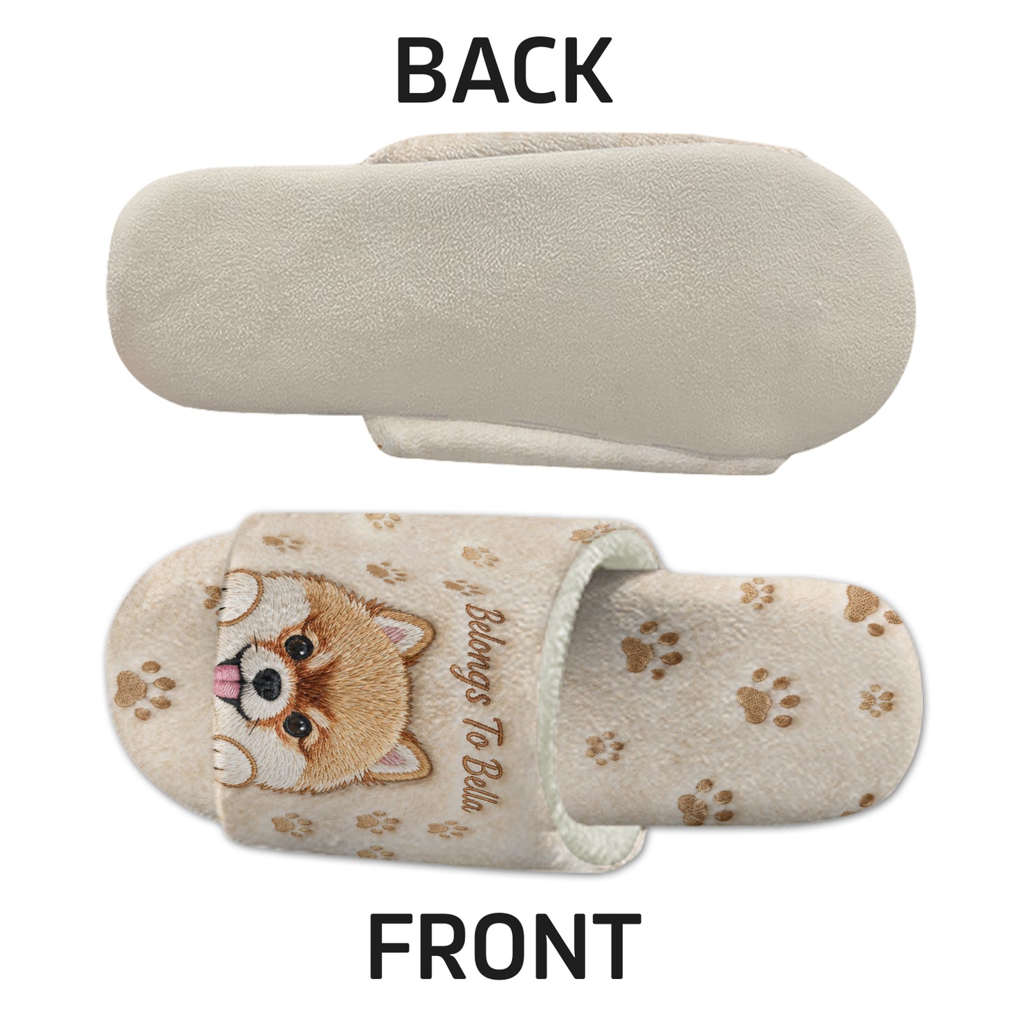 Personalized Pet Portrait Slippers - Personalized Dog Open-Toe Slippers