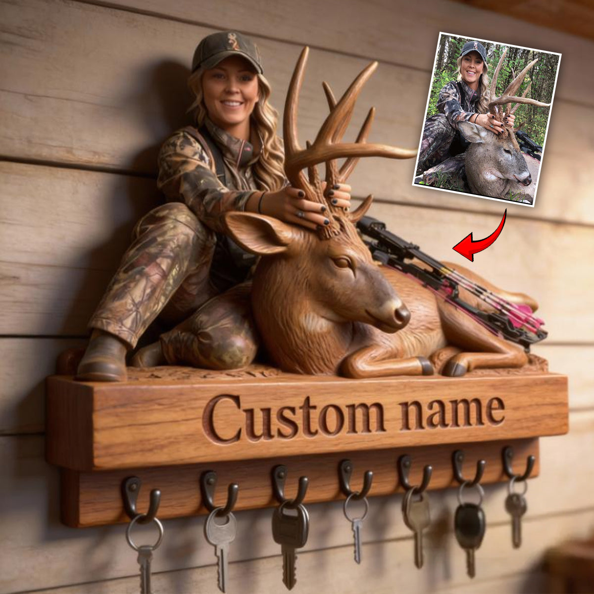 Love Hunting - Personalized Hunting Custom Shaped Hanging Rack