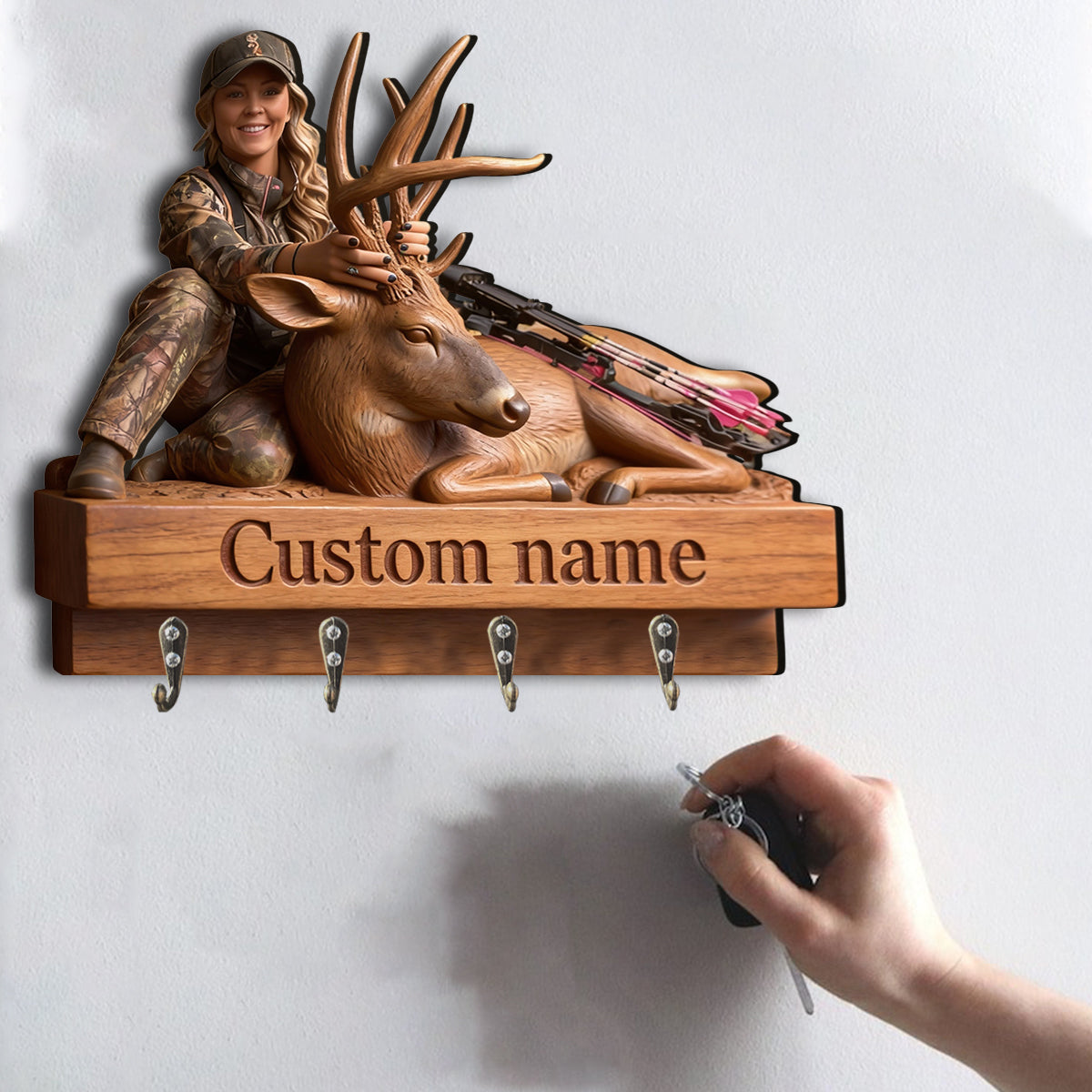 Love Hunting - Personalized Hunting Custom Shaped Hanging Rack