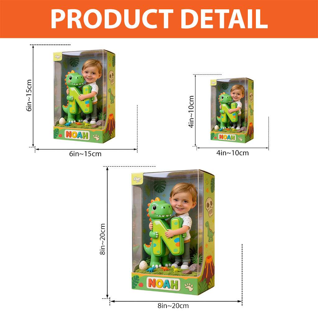 Dinosaur Alphabet Letter & Custom Photo - Personalized Kid Custom Shaped Acrylic Plaque
