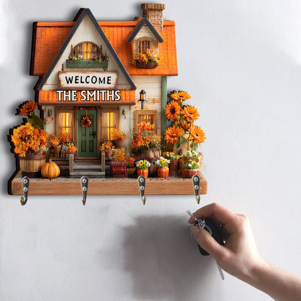 Happy Family - Personalized Family Custom Shaped Key Rack