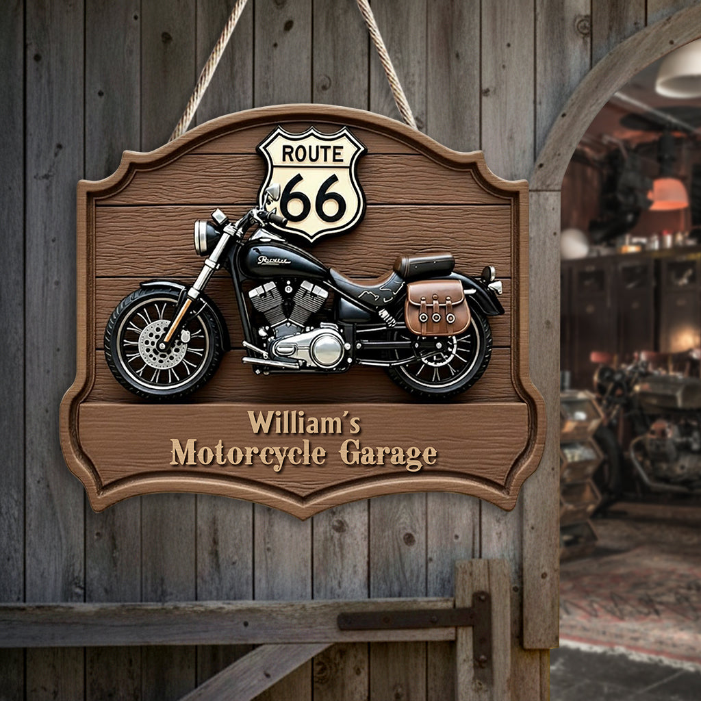 Motorcycle - Personalized Biker Custom Shaped Wood Sign