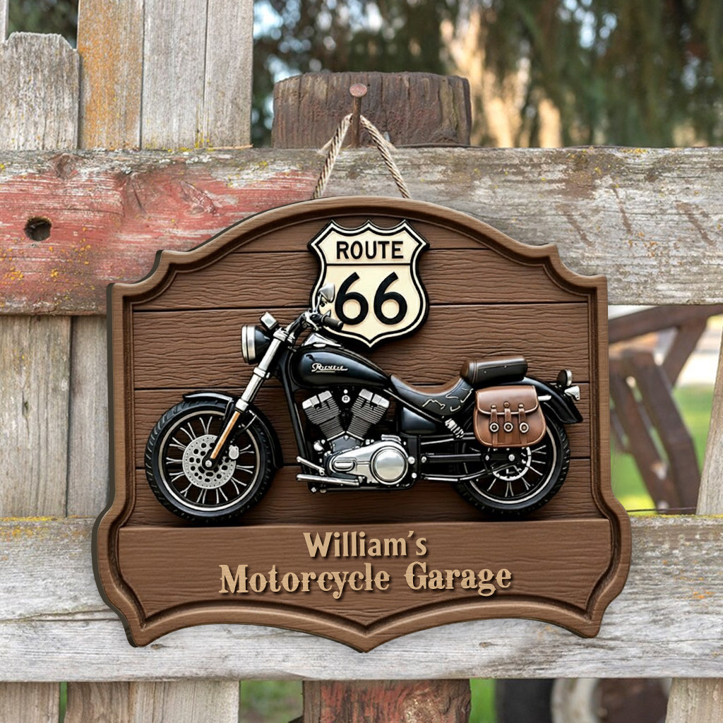 Motorcycle - Personalized Biker Custom Shaped Wood Sign