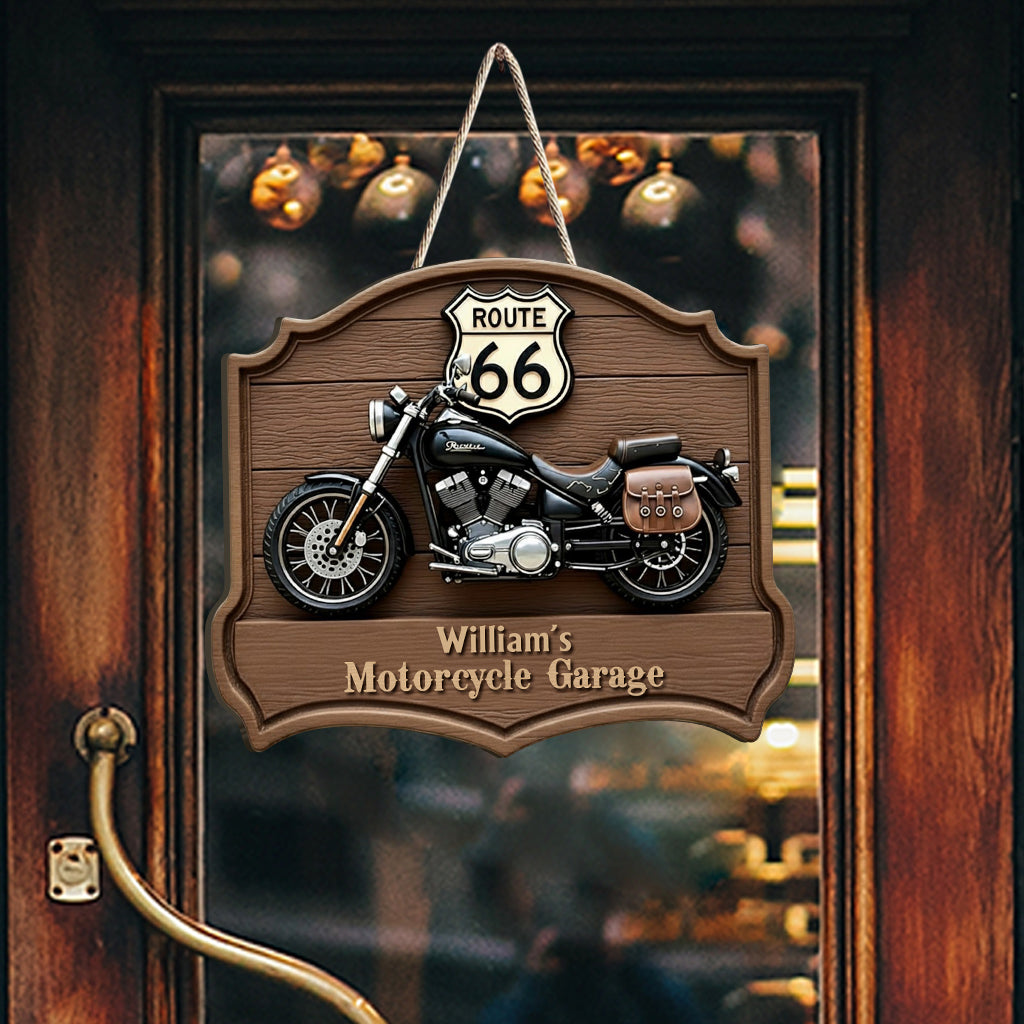 Motorcycle - Personalized Biker Custom Shaped Wood Sign