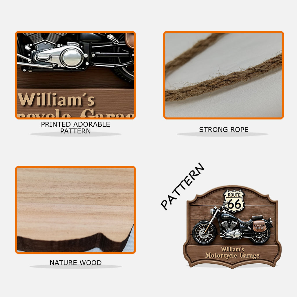 Motorcycle - Personalized Biker Custom Shaped Wood Sign