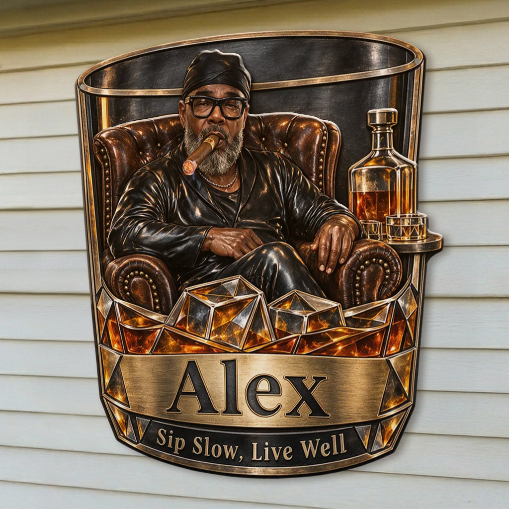 Whiskey Lovers Gift - Personalized Whisky 3D Printed Cut Metal Sign