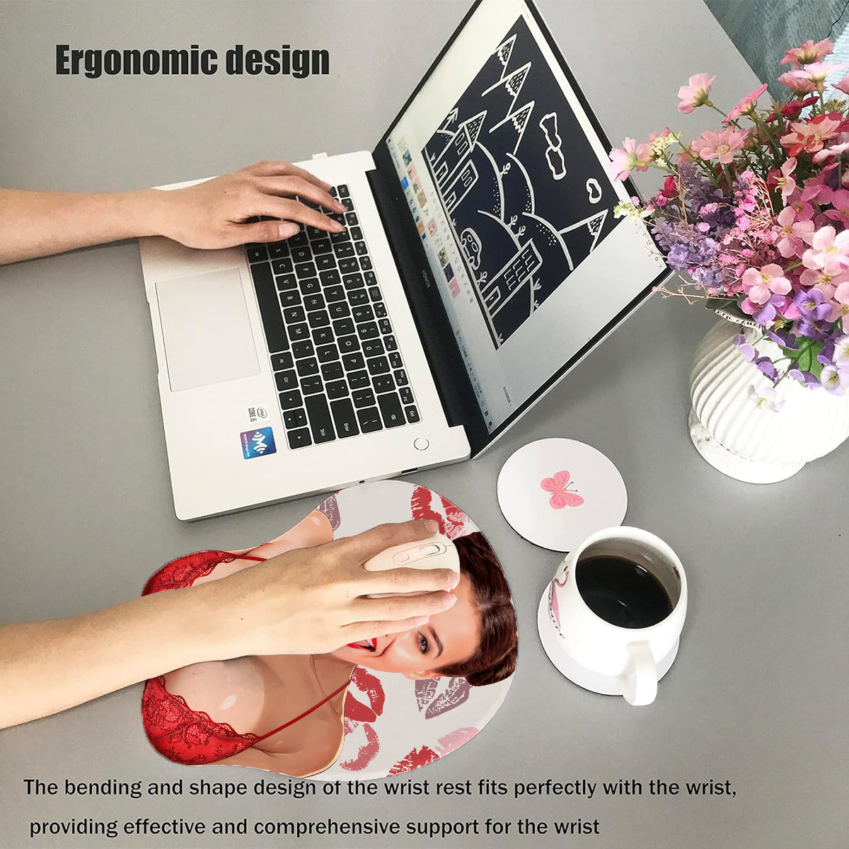 Any Photo Funny Face & Naughty - Personalized Couple 3D Mouse Pad