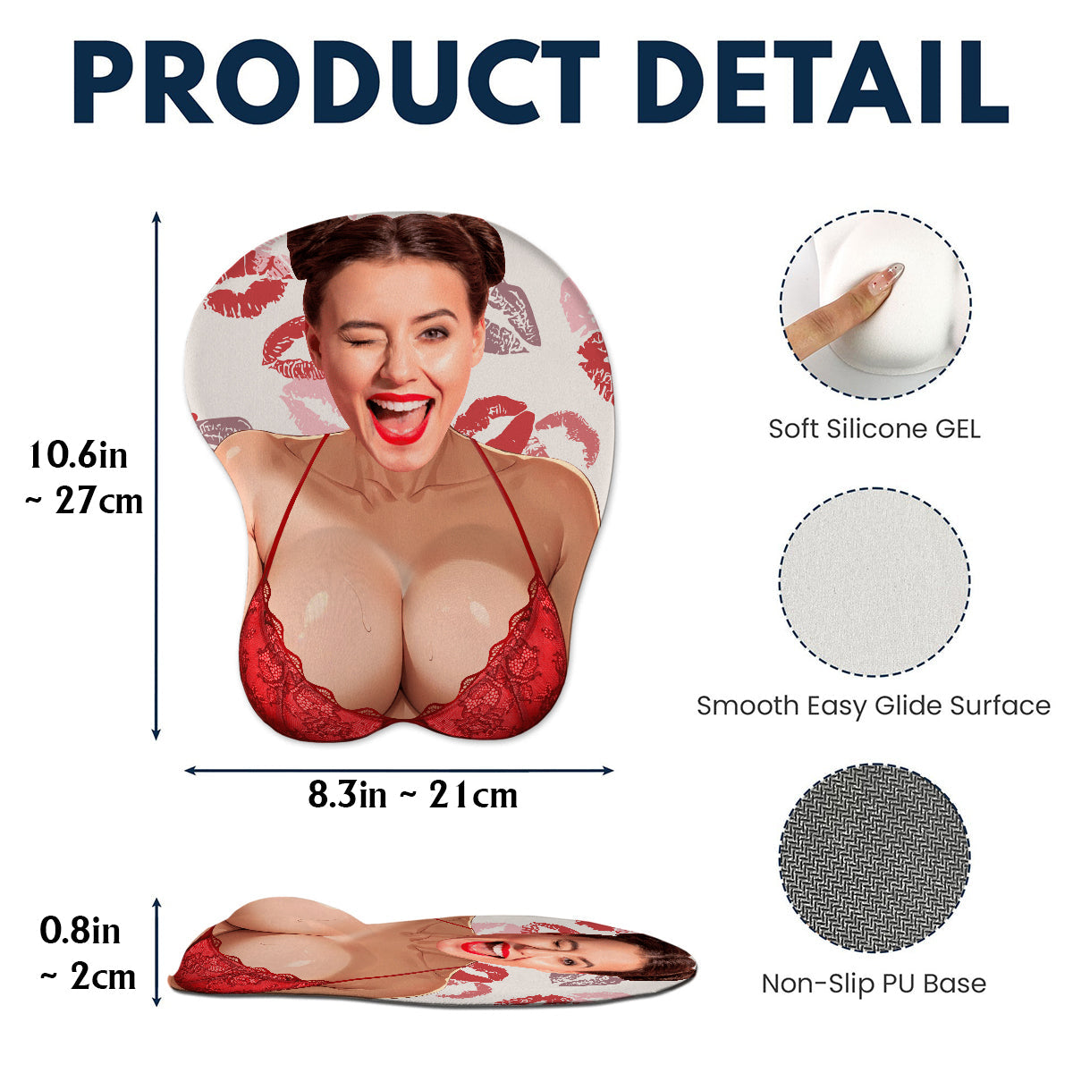 Any Photo Funny Face & Naughty - Personalized Couple 3D Mouse Pad