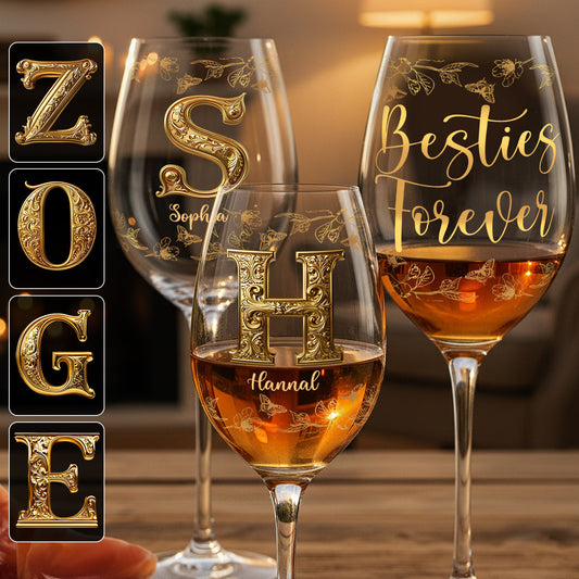 Besties Forever - Personalized Bestie Wine Glass With Long Stem