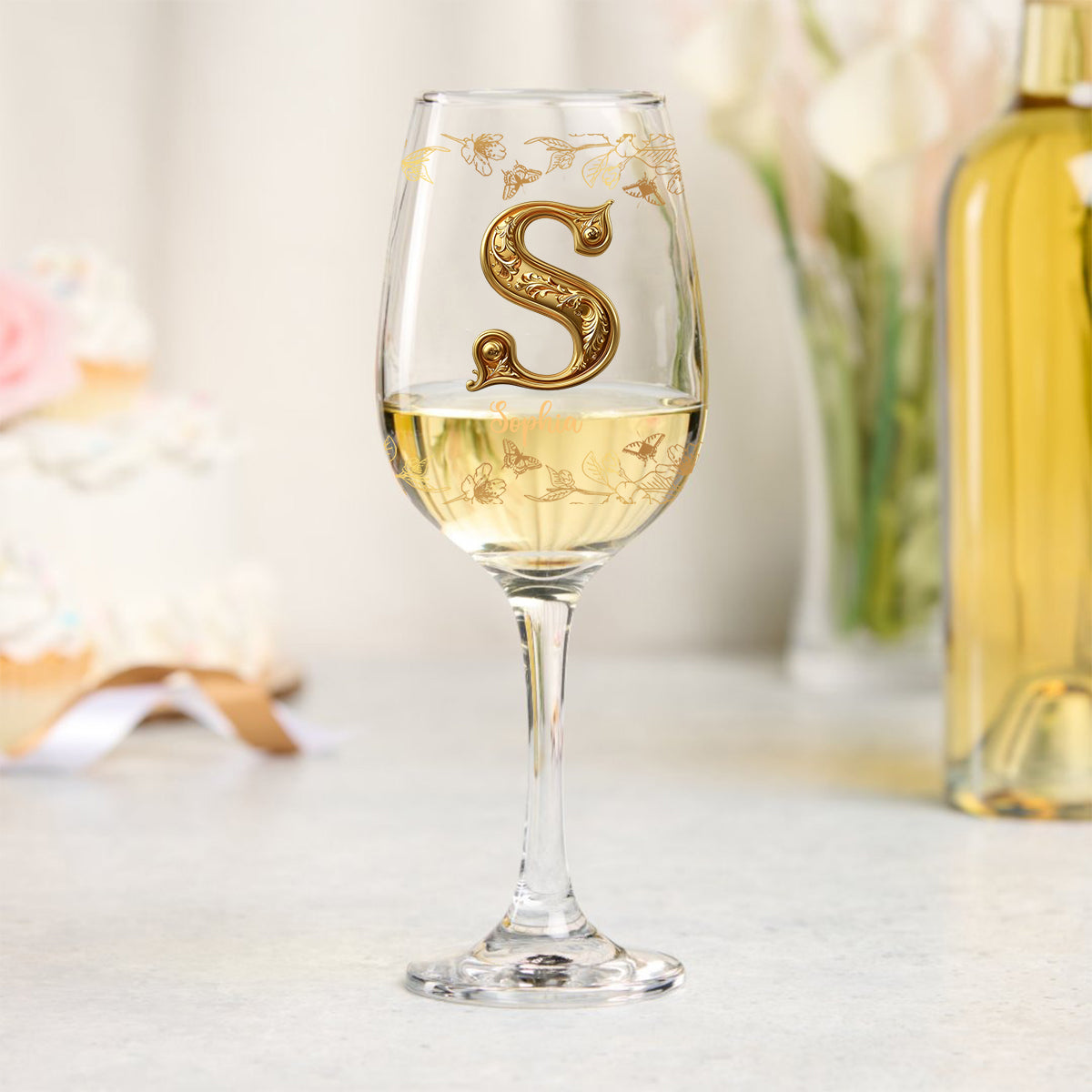 Besties Forever - Personalized Bestie Wine Glass With Long Stem