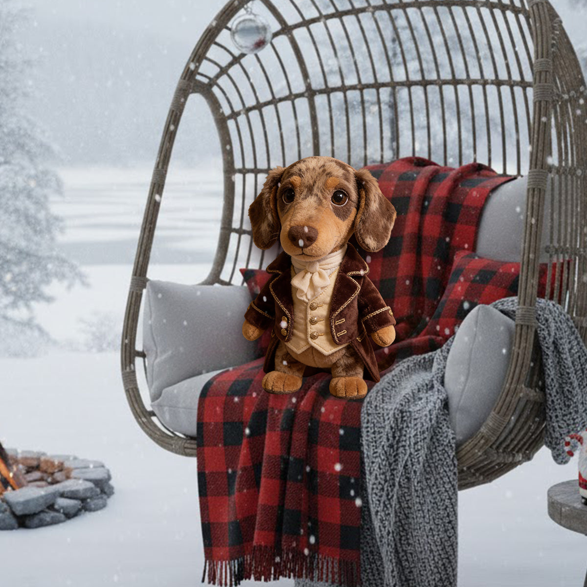 Renaissance Royal Pet Dog Cat Custom Photo - Personalized Dog Premium Faux Fur Pillow