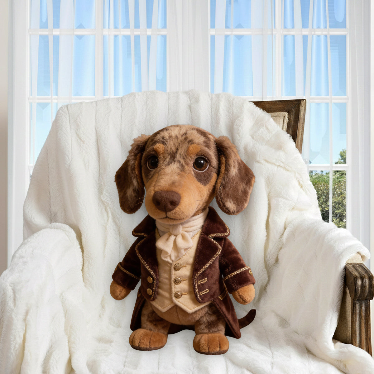 Renaissance Royal Pet Dog Cat Custom Photo - Personalized Dog Premium Faux Fur Pillow