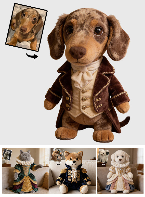 Renaissance Royal Pet Dog Cat Custom Photo - Personalized Dog Premium Faux Fur Pillow