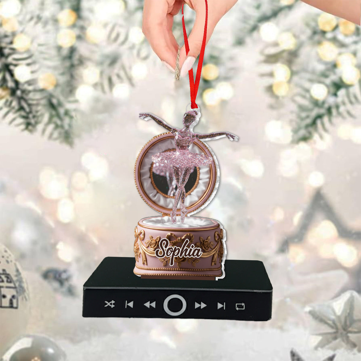 Beautifull Ballerina - Personalized Ballet Music Ornament