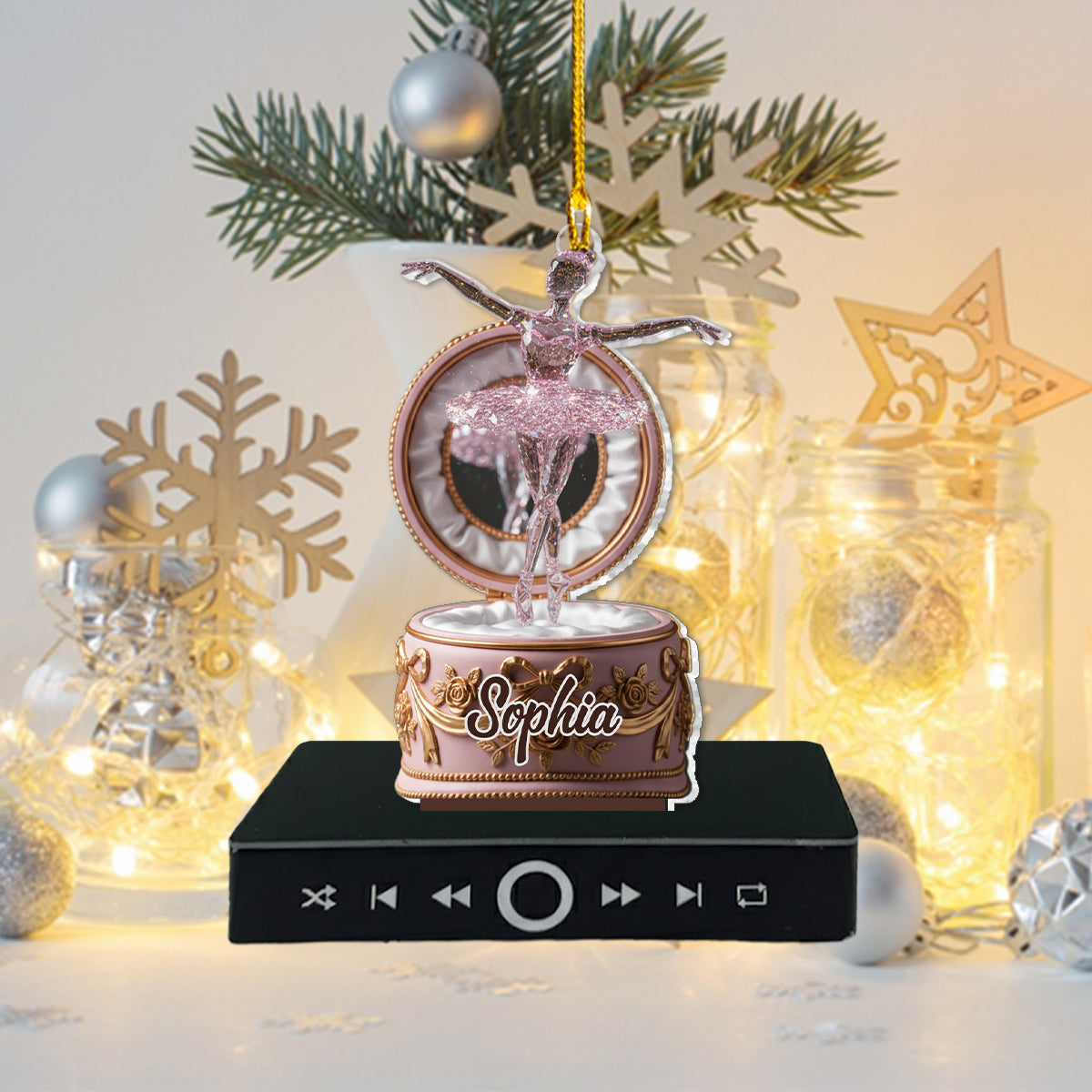 Beautifull Ballerina - Personalized Ballet Music Ornament