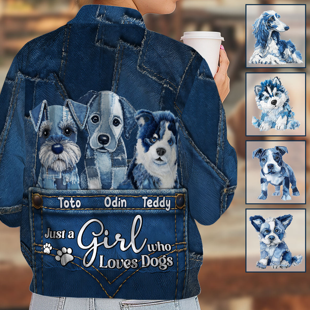 Just A Girl Who Loves Dog - Personalized Dog Bomber Jacket