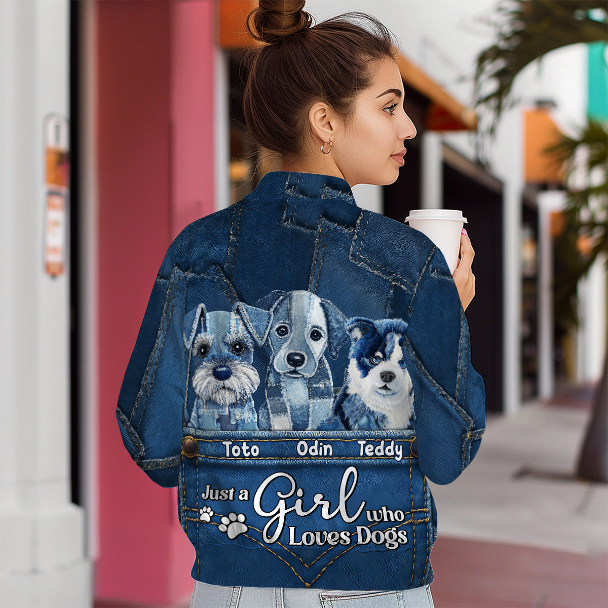 Just A Girl Who Loves Dog - Personalized Dog Bomber Jacket