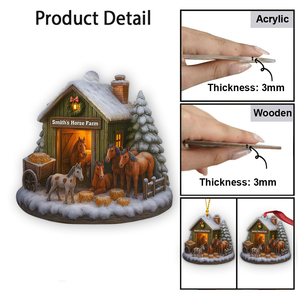 Horse Farm Christmas - Personalized Horse Ornament