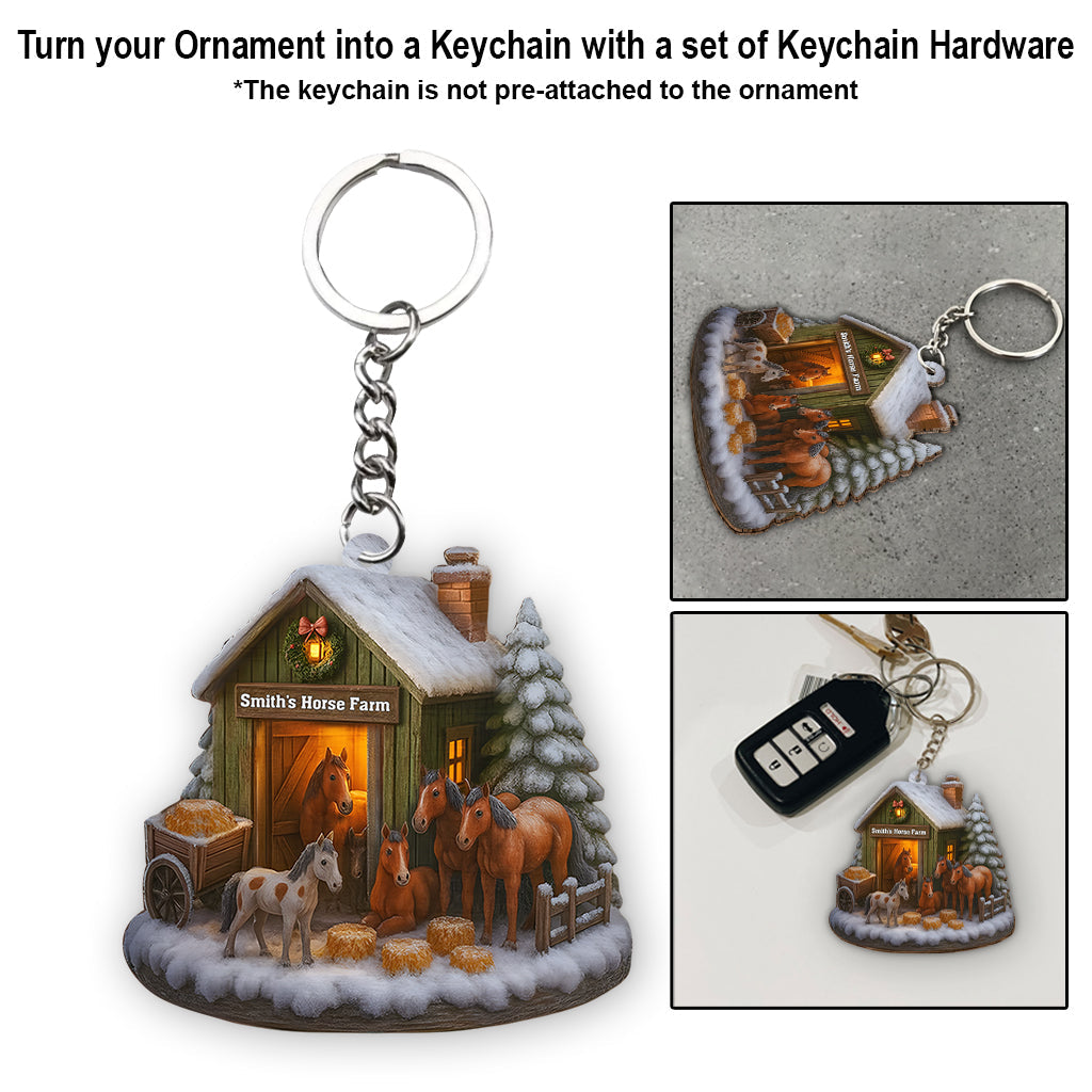 Horse Farm Christmas - Personalized Horse Ornament