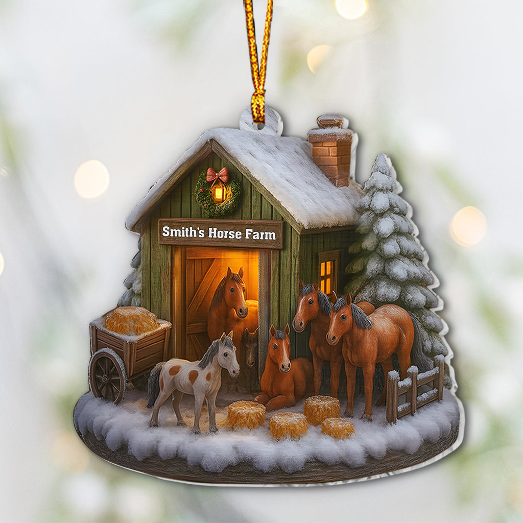 Horse Farm Christmas - Personalized Horse Ornament