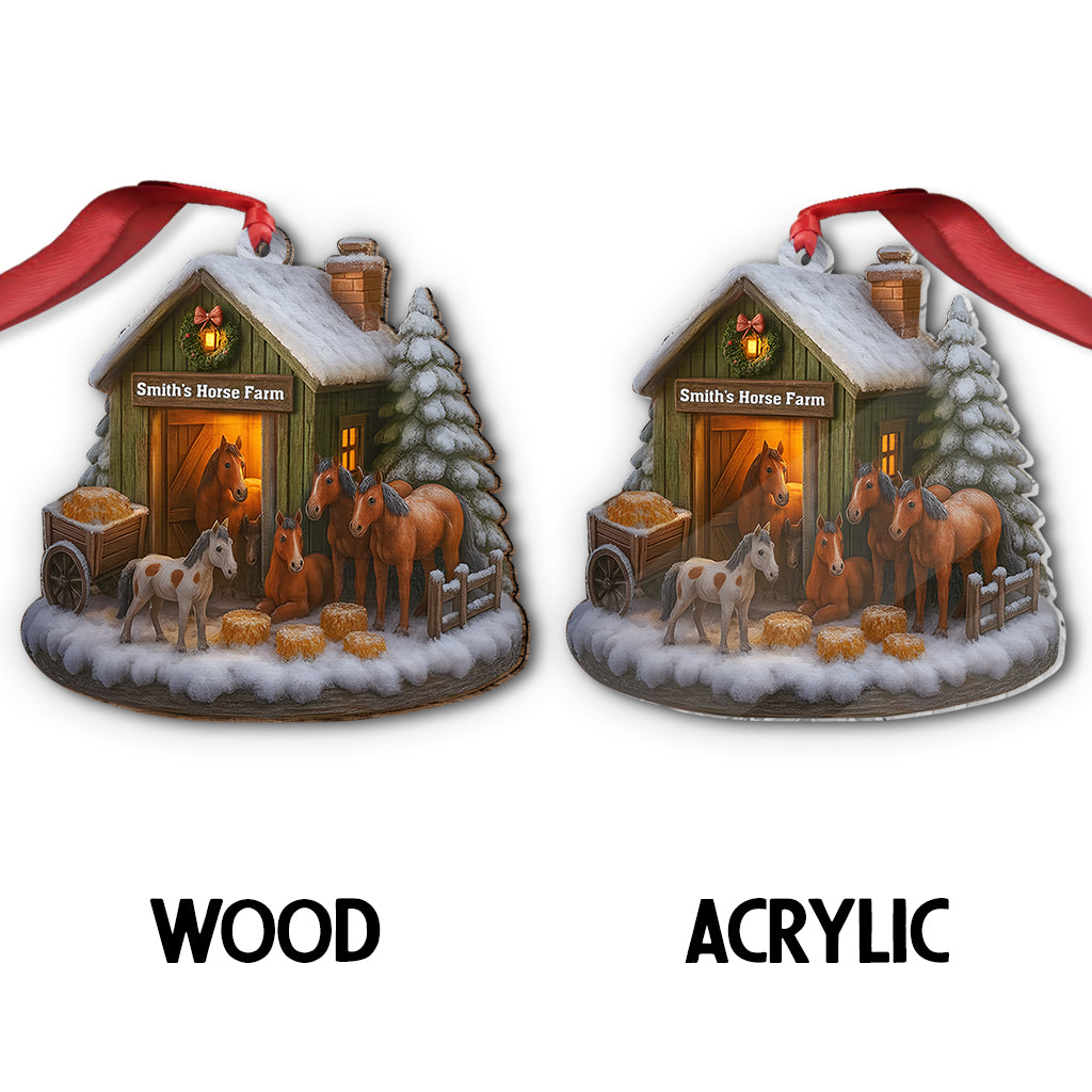 Horse Farm Christmas - Personalized Horse Ornament