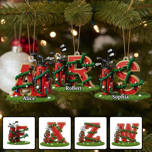 Initial Christmas Gift, Decoration For Golf Lovers - Personalized Golf Ornament