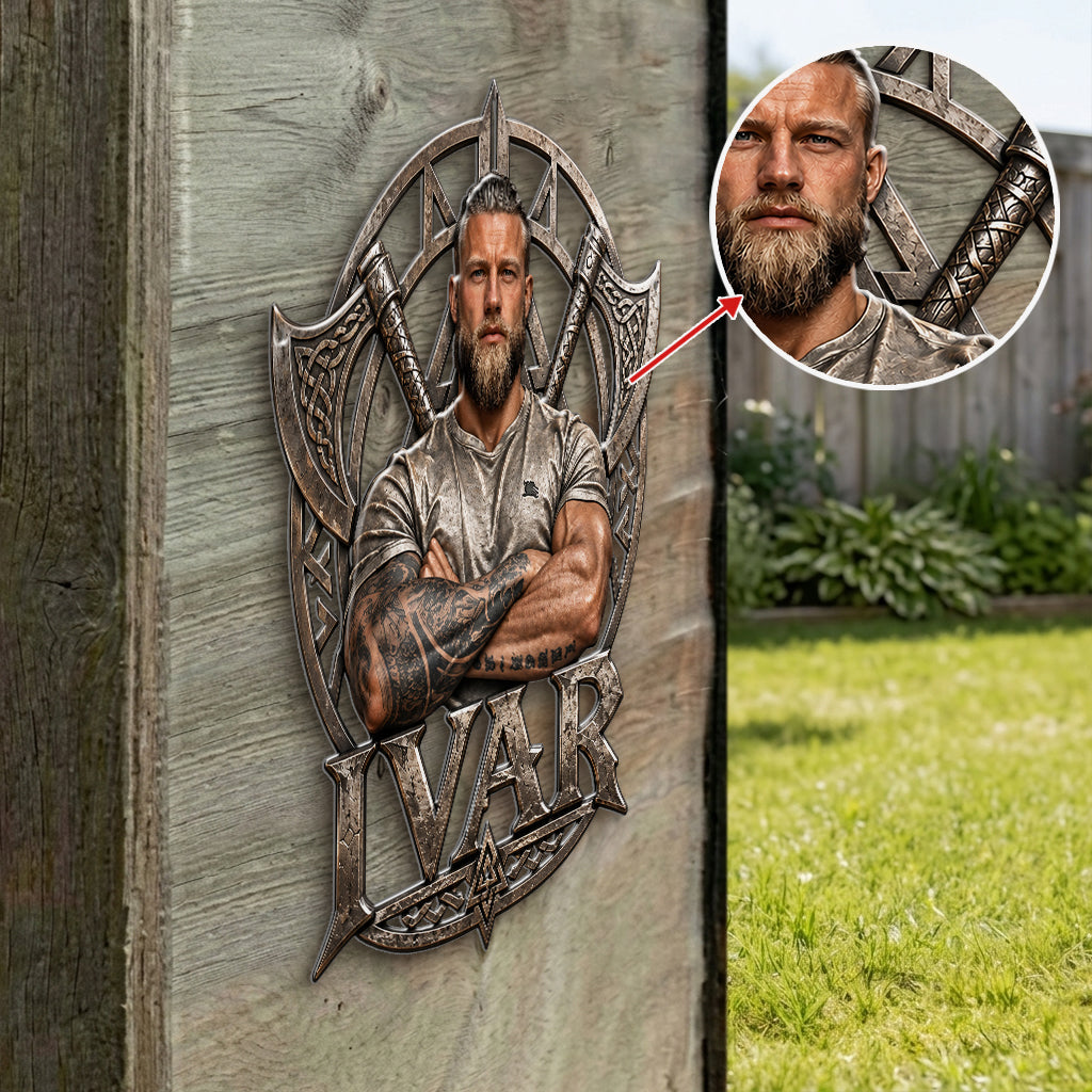 Viking Warrior - Personalized Viking 3D Printed Cut Metal Sign