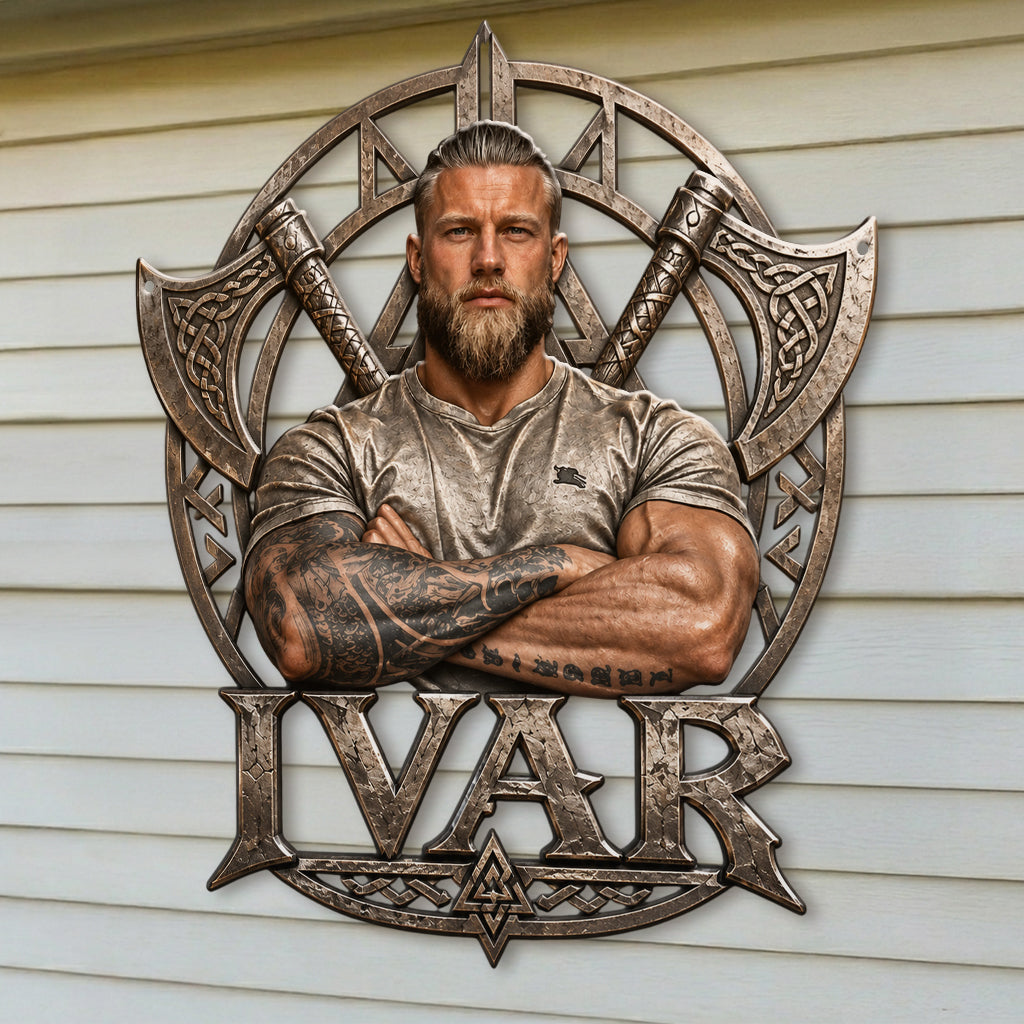 Viking Warrior - Personalized Viking 3D Printed Cut Metal Sign