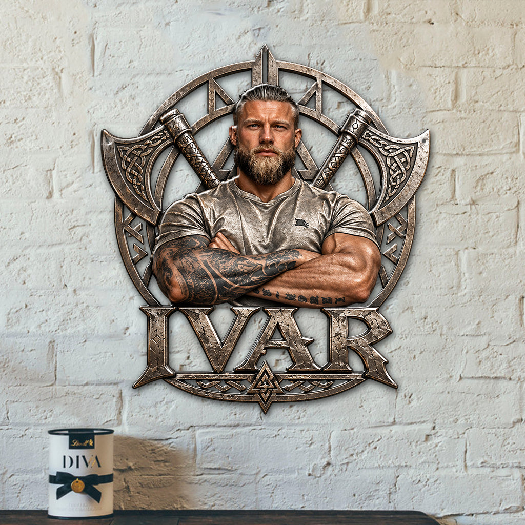 Viking Warrior - Personalized Viking 3D Printed Cut Metal Sign