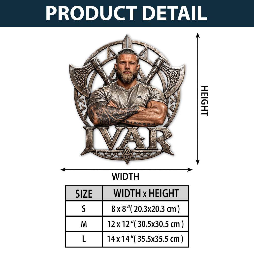 Viking Warrior - Personalized Viking 3D Printed Cut Metal Sign