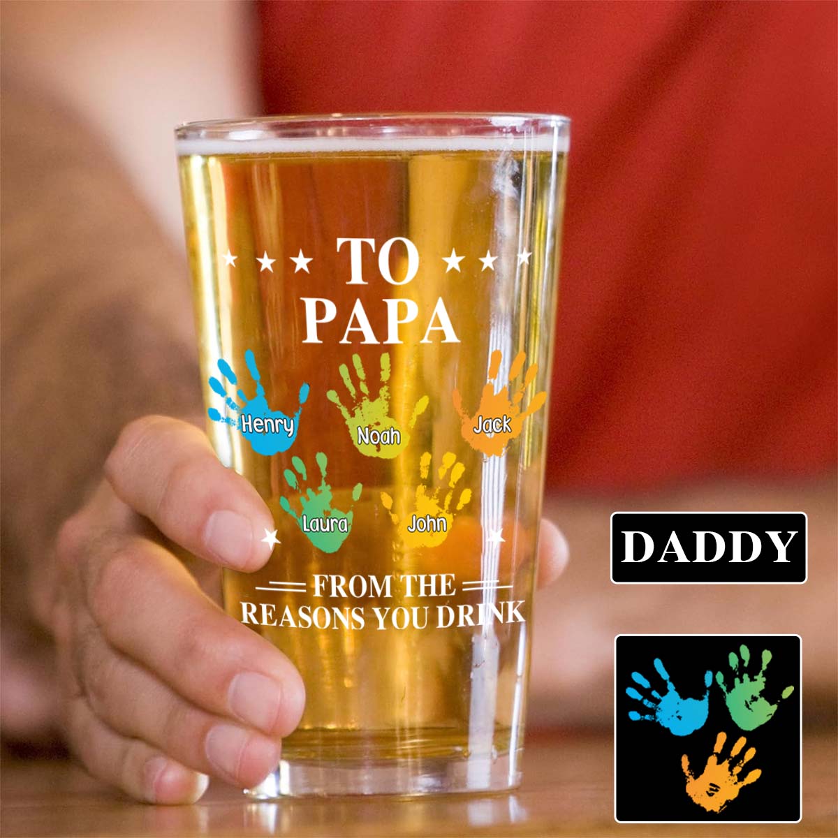 Reason To Drink - Personalized Father Beer Glass