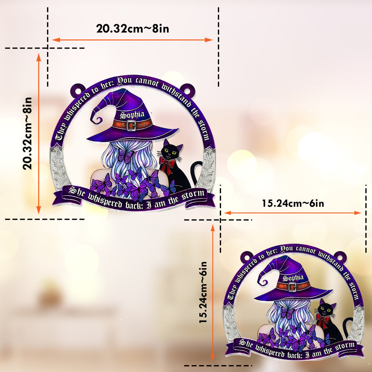 I Am The Stom - Personalized Witch Window Hanging Suncatcher Ornament