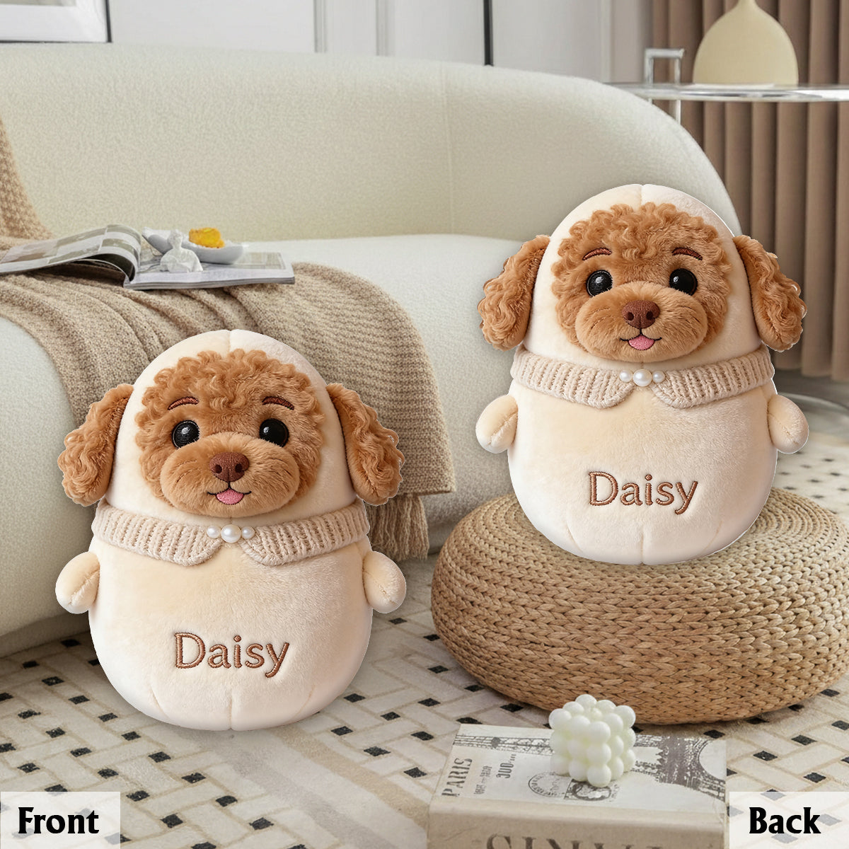 Cute Chubby Dog - Personalized Dog Premium Faux Fur Pillow