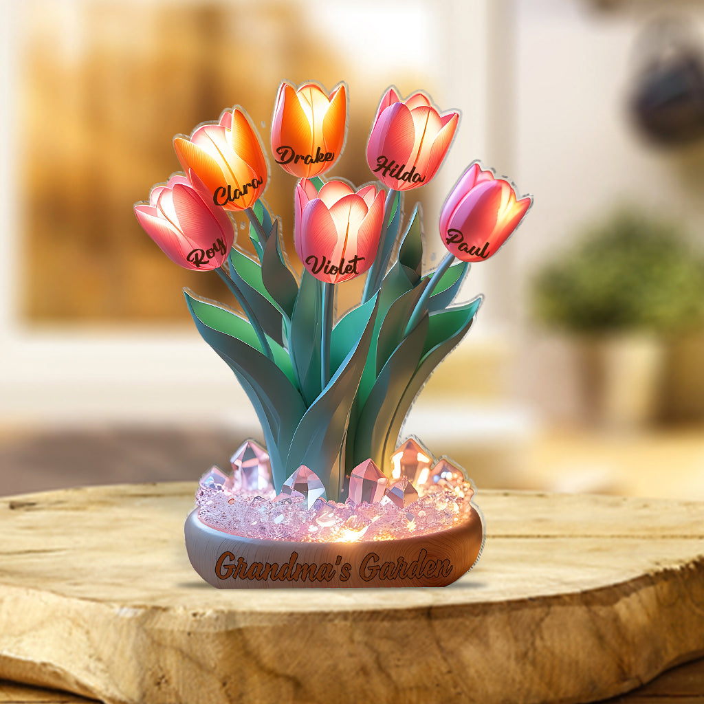 Grandma's Garden - Personalized Grandma Custom Shaped Acrylic Plaque