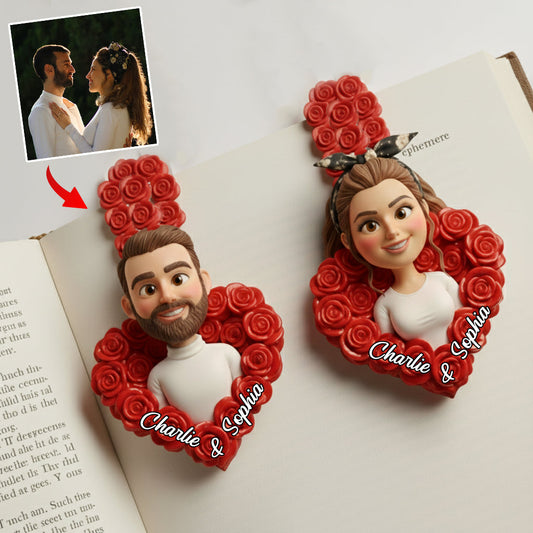 Together Forever - Personalized Couple Shaped Magnetic Bookmark
