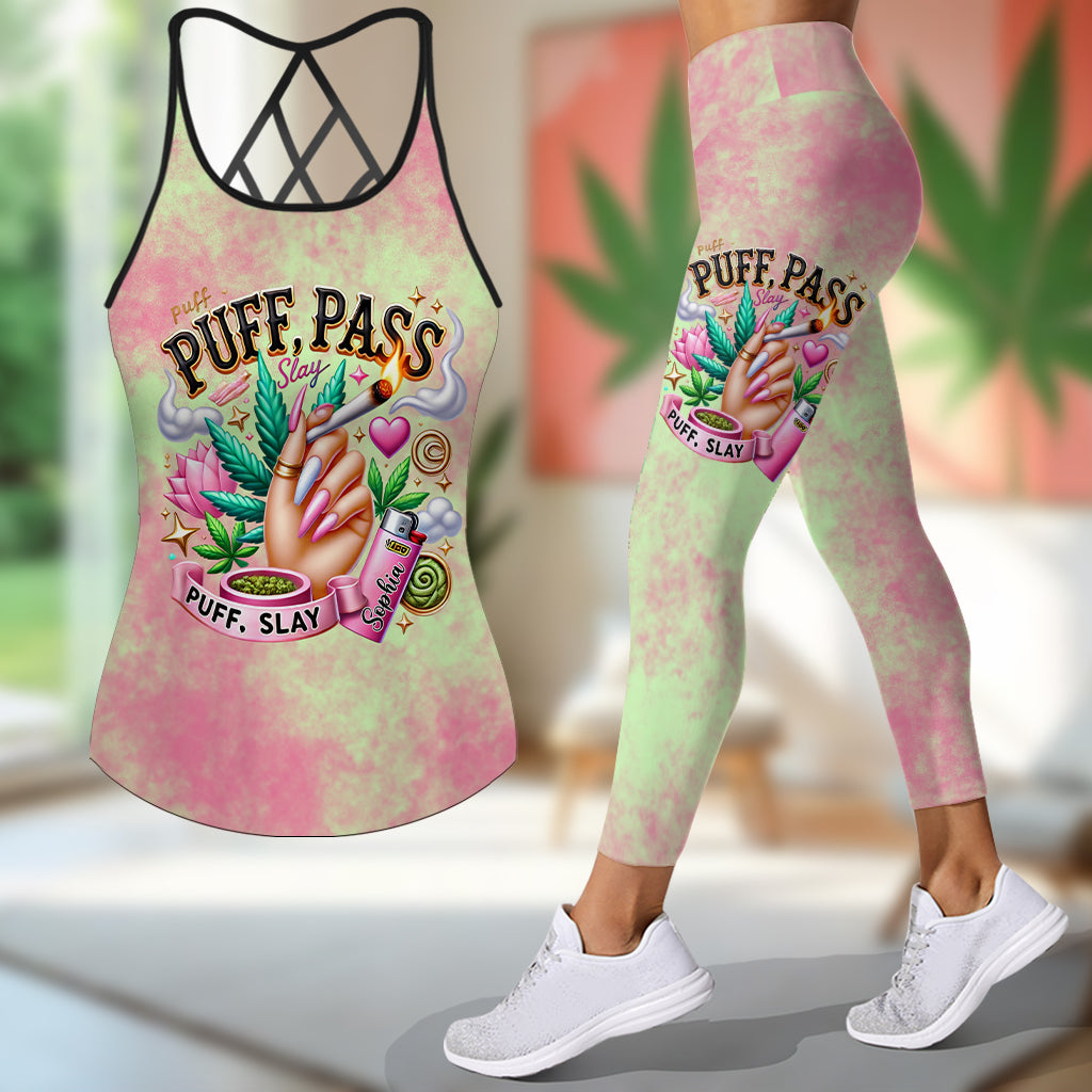 Stoner Chic - Personalized Weed Cross Tank Top and Leggings